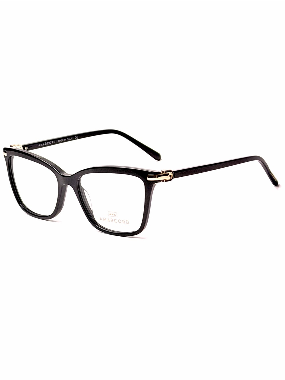 Amarcord AM253 Col.1 Black Plastic Eyeglasses Frames New Authentic - Picture 1 of 7